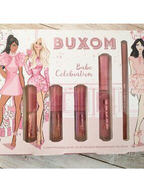 Buxom Babe Celebration Lip Gloss & Lip Liner Kit New Limited Edition Plumping